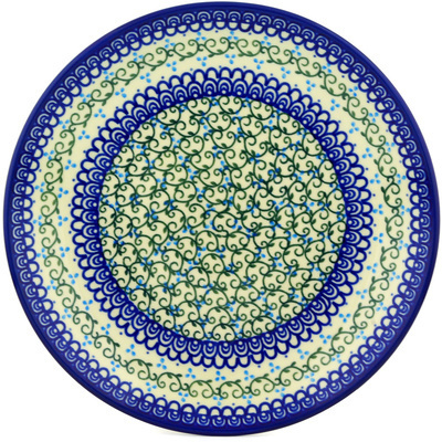 Polish Pottery Dinner Plate 10&frac12;-inch Vine Trellis