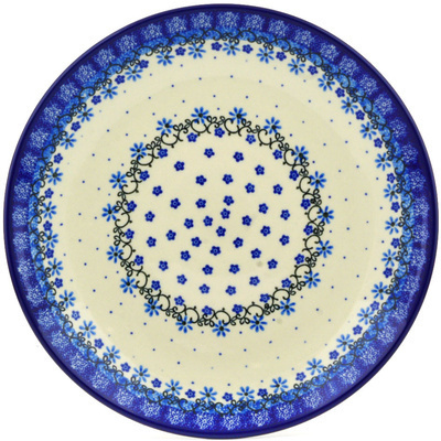 Polish Pottery Dinner Plate 10&frac12;-inch Winter Star Flowers