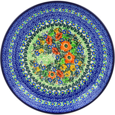 Polish Pottery Dinner Plate 10&frac12;-inch Wonderful Meadow UNIKAT