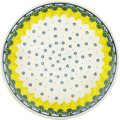 Polish Pottery Dinner Plate 10&frac12;-inch Yellow Peaks