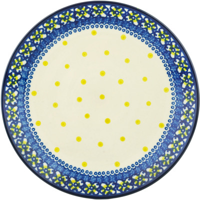 Polish Pottery Dinner Plate 10&frac12;-inch Yellow Polka Dot