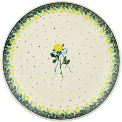 Polish Pottery Dinner Plate 10&frac12;-inch Yellow Rose Of Texas