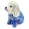 Polish Pottery Dog Figurine 4&quot; Blue Heaven UNIKAT