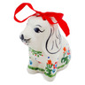 Polish Pottery Dog Ornament 4&quot; Spring Flowers