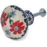 Polish Pottery Drawer knob 1-1/2 inch Full Blossom