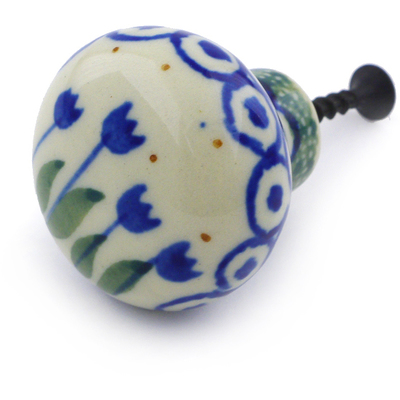 Polish Pottery Drawer knob 1-1/2 inch Water Tulip