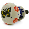 Polish Pottery Drawer knob 1-3/8 inch Yellow Butterfly