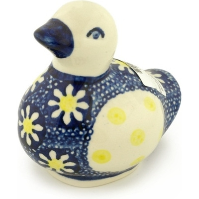 Polish Pottery Duck Figurine 4&quot; Daisy
