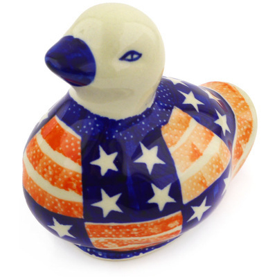 Polish Pottery Duck Figurine 4&quot; UNIKAT