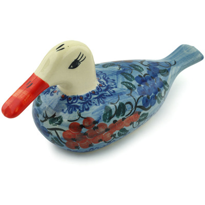 Polish Pottery Duck Figurine 9&quot; River Garden UNIKAT