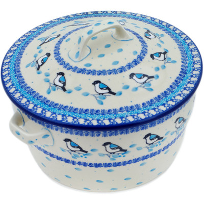 Polish Pottery Dutch Oven 8-inch Winter Sparrow