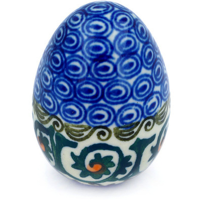Polish Pottery Egg Figurine 2&quot; Fiddle Faddle