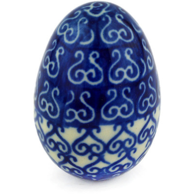 Polish Pottery Egg Figurine 2&quot; Lovely Heart