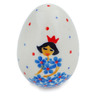 Polish Pottery Egg Figurine 2&quot; Princess In A Blue Dress