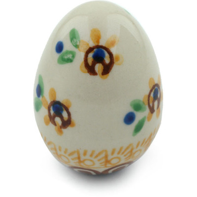 Polish Pottery Egg Figurine 2&quot; Sunshine Kiss