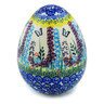 Polish Pottery Egg Figurine 3&quot; Long Lavender UNIKAT
