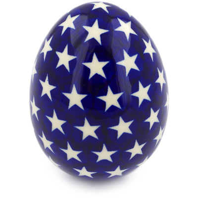 Polish Pottery Egg Figurine 4&quot; America The Beautiful