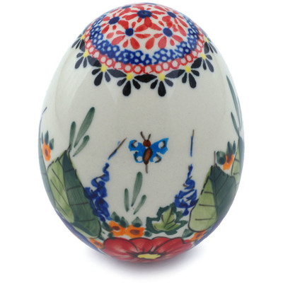 Polish Pottery Egg Figurine 4&quot; Spring Splendor UNIKAT