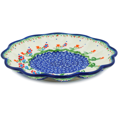 Polish Pottery Egg Plate 8&quot; Spring Flowers