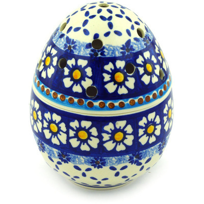 Polish Pottery Egg Shaped Jar 6&quot;
