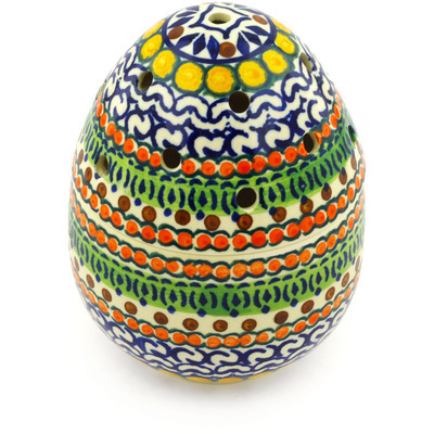 Polish Pottery Egg Shaped Jar 6&quot; UNIKAT
