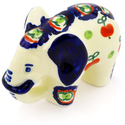 Polish Pottery Elephant Figurine 3&quot;
