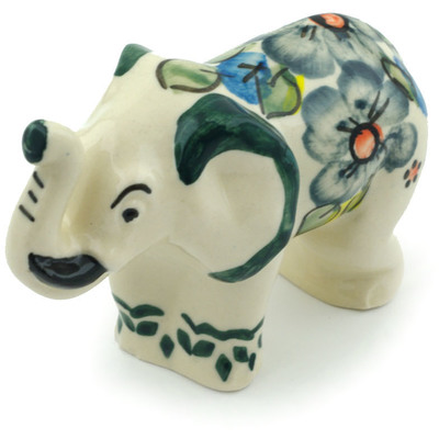 Polish Pottery Elephant Figurine 4&quot; Soft And Sweet UNIKAT