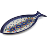 Polish Pottery Fish Shaped Platter 13&quot; Lightbug Garden UNIKAT