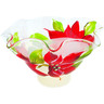 Glass Fluted Bowl 10&quot; Frosty Poinsettia
