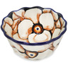 Polish Pottery Fluted Bowl 4&quot; Autumn Poppies UNIKAT