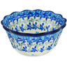 Polish Pottery Fluted Bowl 4&quot; Blue Grove