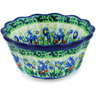 Polish Pottery Fluted Bowl 4&quot; Lakeside Blooms UNIKAT