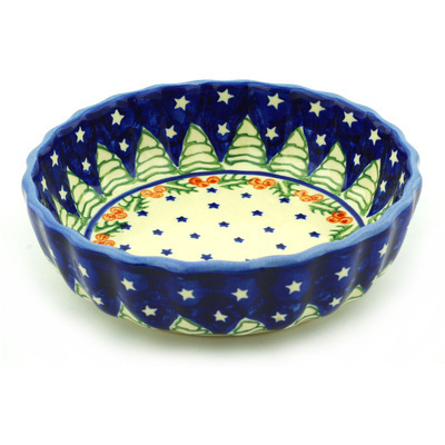 Polish Pottery Fluted Bowl 6&quot;