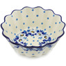 Polish Pottery Fluted Bowl 7&quot; Blue Spring