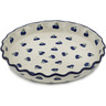 Polish Pottery Fluted Pie Dish 10&quot; Wild Blueberry