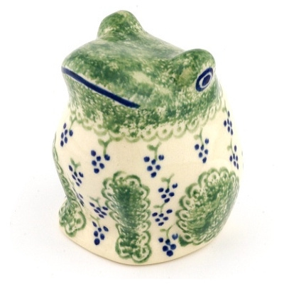 Polish Pottery Frog Figurine 3&quot; Hopper