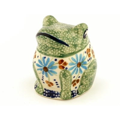 Polish Pottery Frog Figurine 3&quot; UNIKAT