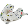 Polish Pottery Frog Figurine 8&quot; Traditional Floral