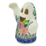 Polish Pottery Ghost Figurine 5&quot; Happy Hydrangea UNIKAT