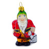 Glass Gnome Ornament 3&quot; Happy