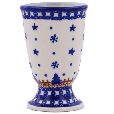 Polish Pottery Goblet 7 oz Winter Snow