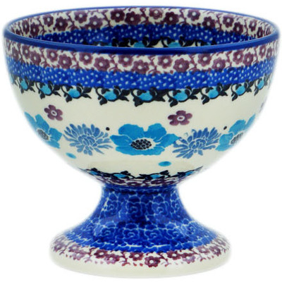 Polish Pottery Goblet 8 oz Blooming Blues