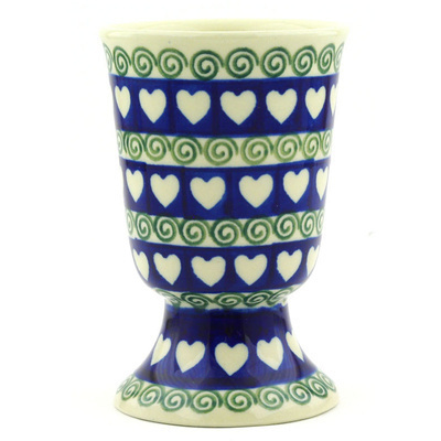 Polish Pottery Goblet 8 oz My Heart Belongs To You