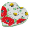 Polish Pottery Heart Pendant 2&quot; Spring Blossom Harmony UNIKAT