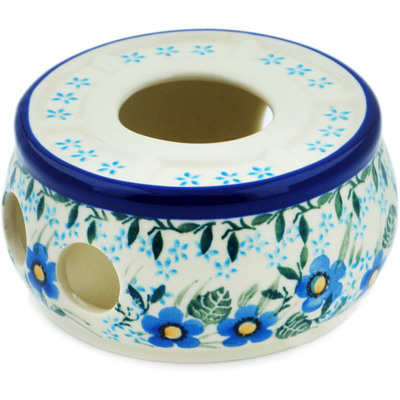 Polish Pottery Heater 4&quot; Blue Joy