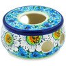 Polish Pottery Heater 4&quot; Pansies And Daisies UNIKAT