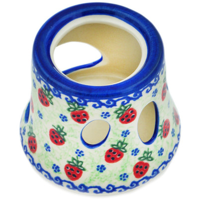 Polish Pottery Heater 4&quot; Strawberries And Cream UNIKAT