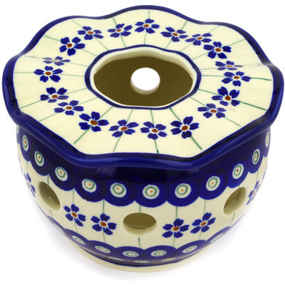 Polish Pottery Heater 5&quot; Flowering Peacock