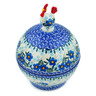 Polish Pottery Hen Shaped Jar 7&quot; Blue Joy