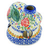 Polish Pottery House Shaped Candle Holder 4&quot; Glorious Rose